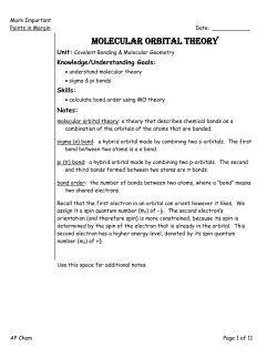Molecular Orbital Theory - Mr. Walsh`s AP Chemistry