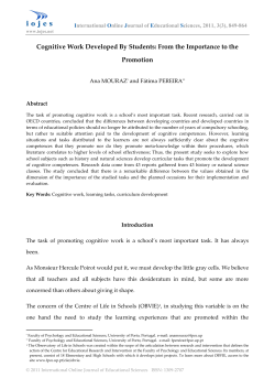 Cognitive Work Developed By Students