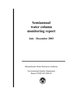 Semiannual water column monitoring report