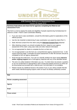 U1R Common Referral and Assessment Form