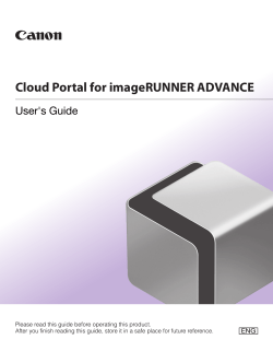 Cloud Portal for imageRUNNER ADVANCE