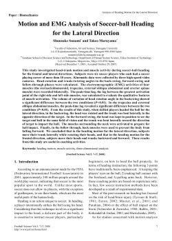 Motion and EMG Analysis of Soccer-ball Heading for the Lateral