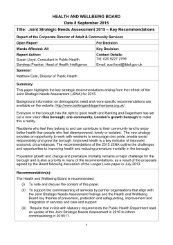 Joint Strategic Needs Assessment 2015
