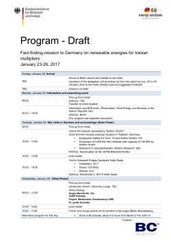 Program - Draft Fact-finding-mission to Germany on renewable