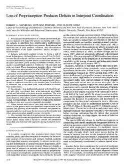 Loss of Proprioception Produces Deficits in Interjoint