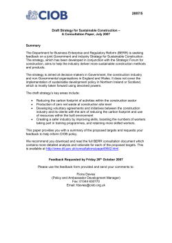 DEFRA Consultation on Site Waste Management Plans for the