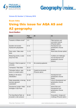 Exam links: Using this issue for AQA geography