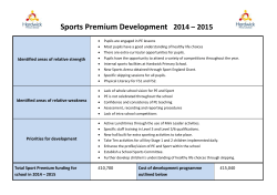 Sports Premium Action Plan 2014-15