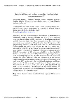 Behavior of bicarbonate ion between capillary blood and saliva