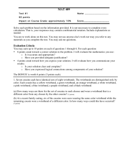 MAT 409 - Department of Mathematics | Illinois State University