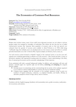 The Economics of Common-Pool Resources