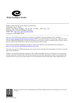 Pattern and Process in the Plant Community Author(s): Alex S. Watt