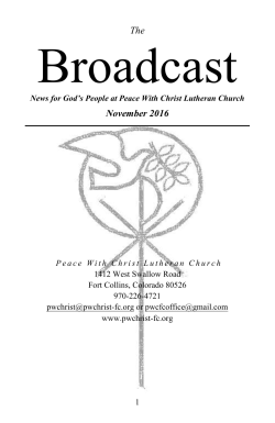 November 2016 Broadcast - Peace With Christ Lutheran Church