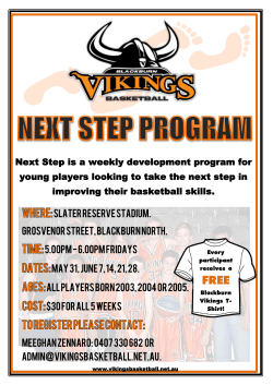 Next Step is a weekly development program for young players