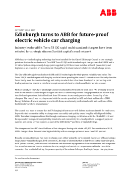 Edinburgh turns to ABB for future-proof electric vehicle car charging