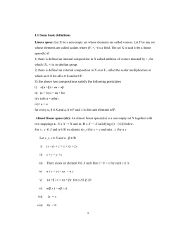 1.1 Some basic definitions Linear space: Let X be a