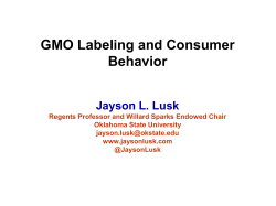 GMO Labeling and Consumer Behavior