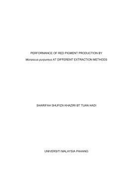 PERFORMANCE OF RED PIGMENT PRODUCTION BY Monascus