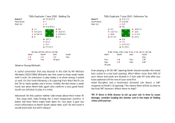 TGRs Duplicate 7 June 2010 - Bidding Tip Weak or Strong Michaels