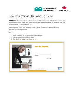 How to Submit an Electronic Bid (E-Bid)