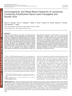 Immunogenicity and Rapid Blood Clearance of Liposomes