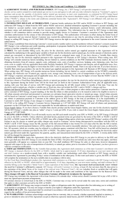 IDT ENERGY, Inc. Ohio Terms and Conditions