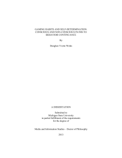 GAMING HABITS AND SELF-DETERMINATION