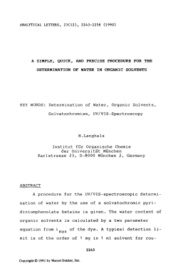A Simple, Quick, and Precise Procedure for the Determination of