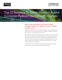 Top 10 Reasons to Select Hitachi Unified Compute Platform (UCP