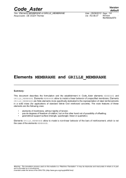 Elements MEMBRANE and GRILLE_MEMBRANE