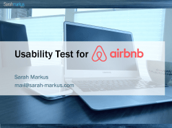 Usability Test for - Sarah