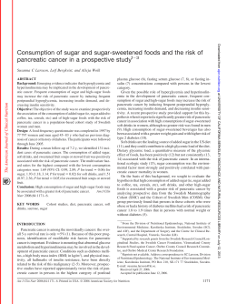 Consumption of sugar and sugar-sweetened foods
