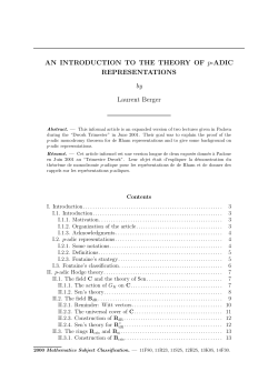 AN INTRODUCTION TO THE THEORY OF p