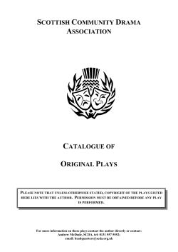 REVIEW OF SCOTT SALVER PLAYS - Scottish Community Drama