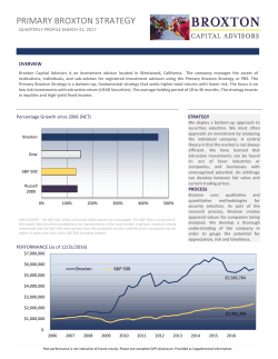 primary broxton strategy - Broxton Capital Advisors