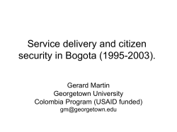 Making citizen security programs work for poor people: the Bogota