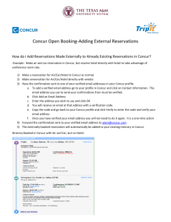 Concur Open Booking-Adding External Reservations