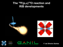 The 18 F(p,  ) - Weizmann Institute of Science
