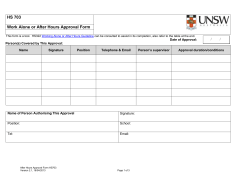 HS703 After Hours Approval Form