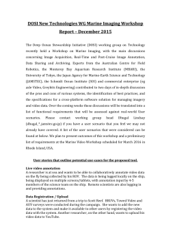 DOSI New Technologies WG Marine Imaging Workshop Report