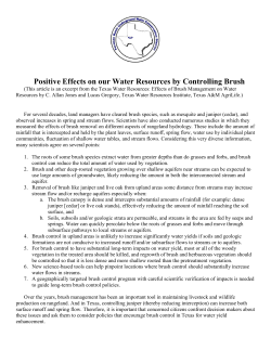 Positive Effects on our Water Resources by Controlling Brush