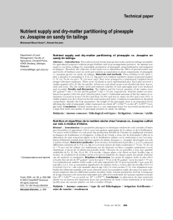 Nutrient supply and dry-matter partitioning of pineapple cv. Josapine
