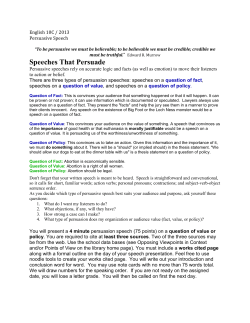 Persuasive Speech - District 196 e