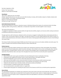 Start date: September 6, 2016 Position Title: Play Facilitator Reports