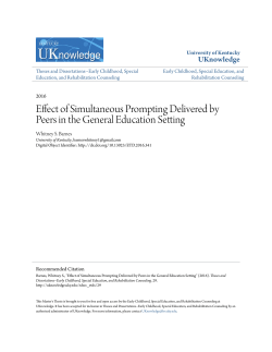 Effect of Simultaneous Prompting Delivered by Peers in the General