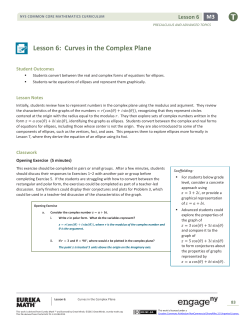 Precalculus Module 3, Topic A, Lesson 6: Teacher