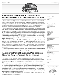 Phase II Water Rate Adjustments Reflected on this month`s Utility Bill