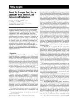 Policy Analysis Should We Transport Coal, Gas, or Electricity