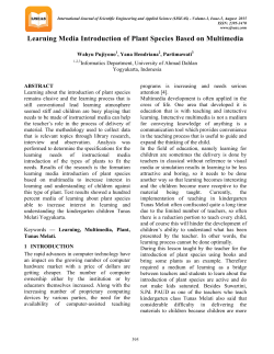 Learning Media Introduction of Plant Species Based on