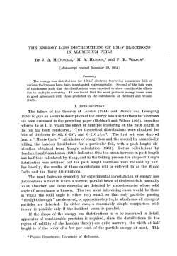 THE ENERGY LOSS DISTRIBUTIONS OF 1 MEV ELECTRONS IN